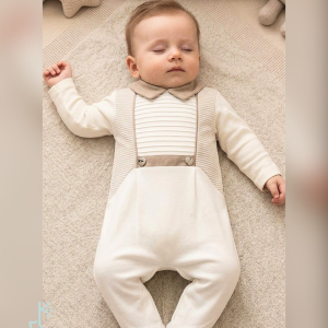 Footed Overall with pleated details