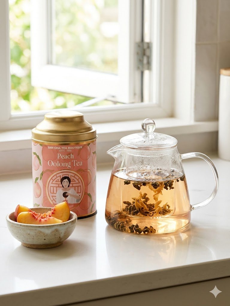 Peach oolong tea