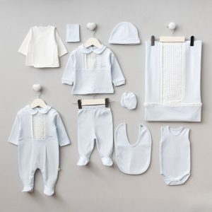 Cloud Blue Luxury Layette Set