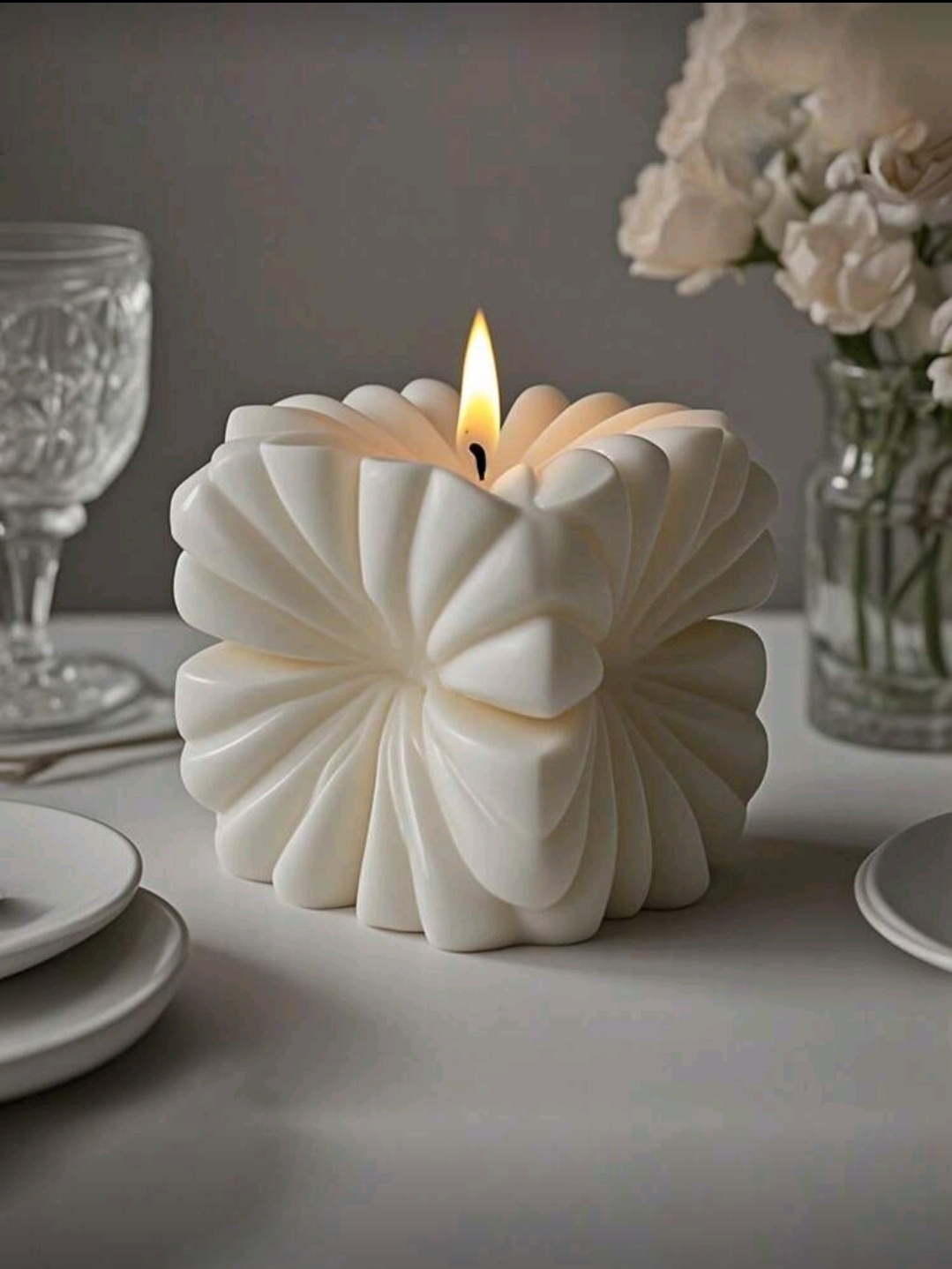 Cube flower candle