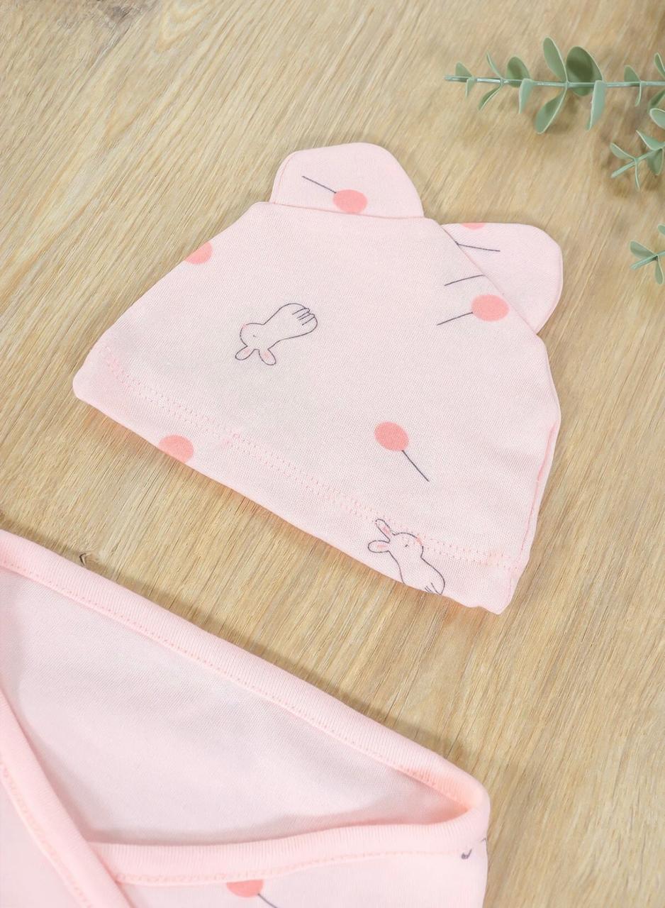 Cuddle Ears Swaddle with Matching Hat - Image 4