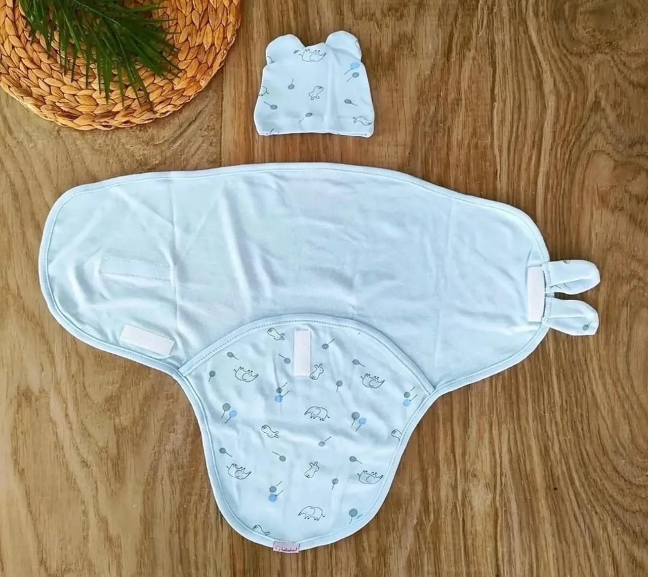 Cuddle Ears Swaddle with Matching Hat - Image 12