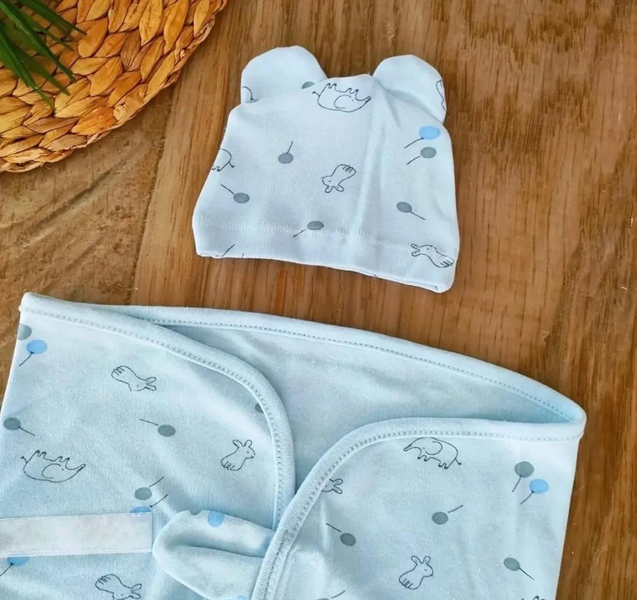 Cuddle Ears Swaddle with Matching Hat - Image 11