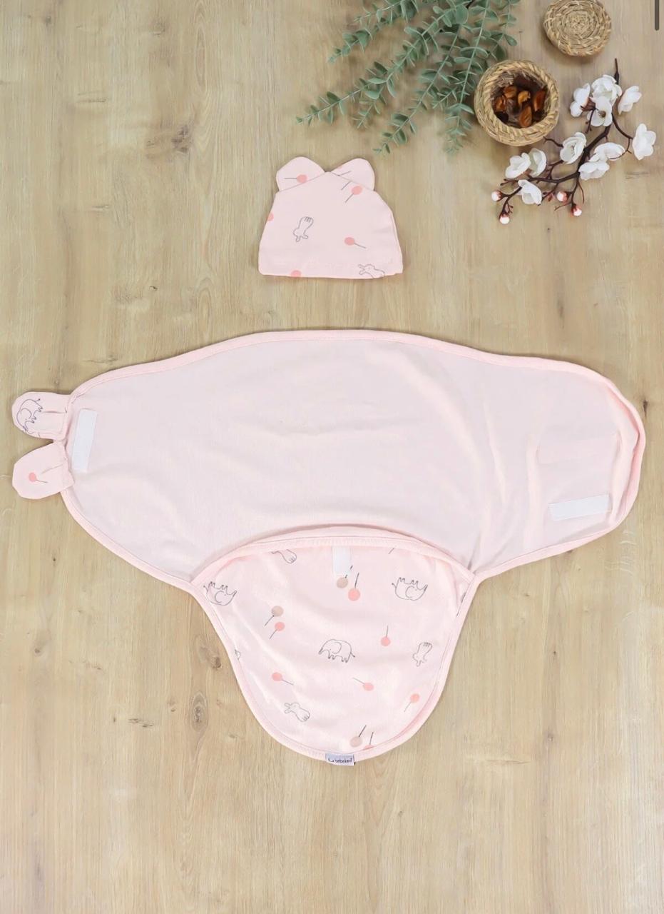Cuddle Ears Swaddle with Matching Hat - Image 3