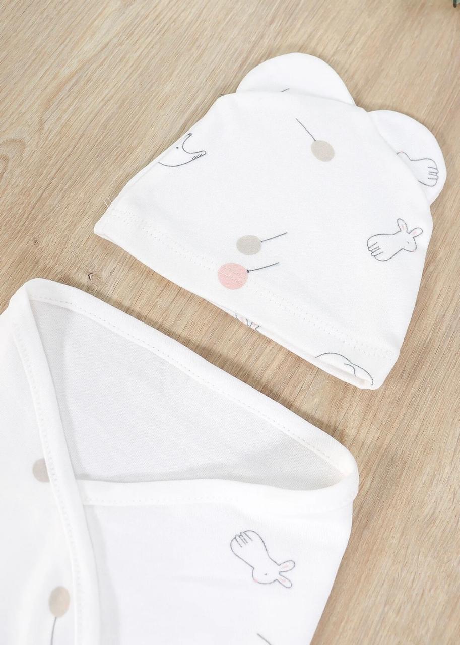 Cuddle Ears Swaddle with Matching Hat - Image 6