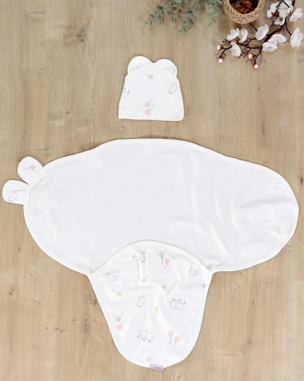 Cuddle Ears Swaddle with Matching Hat - Image 5