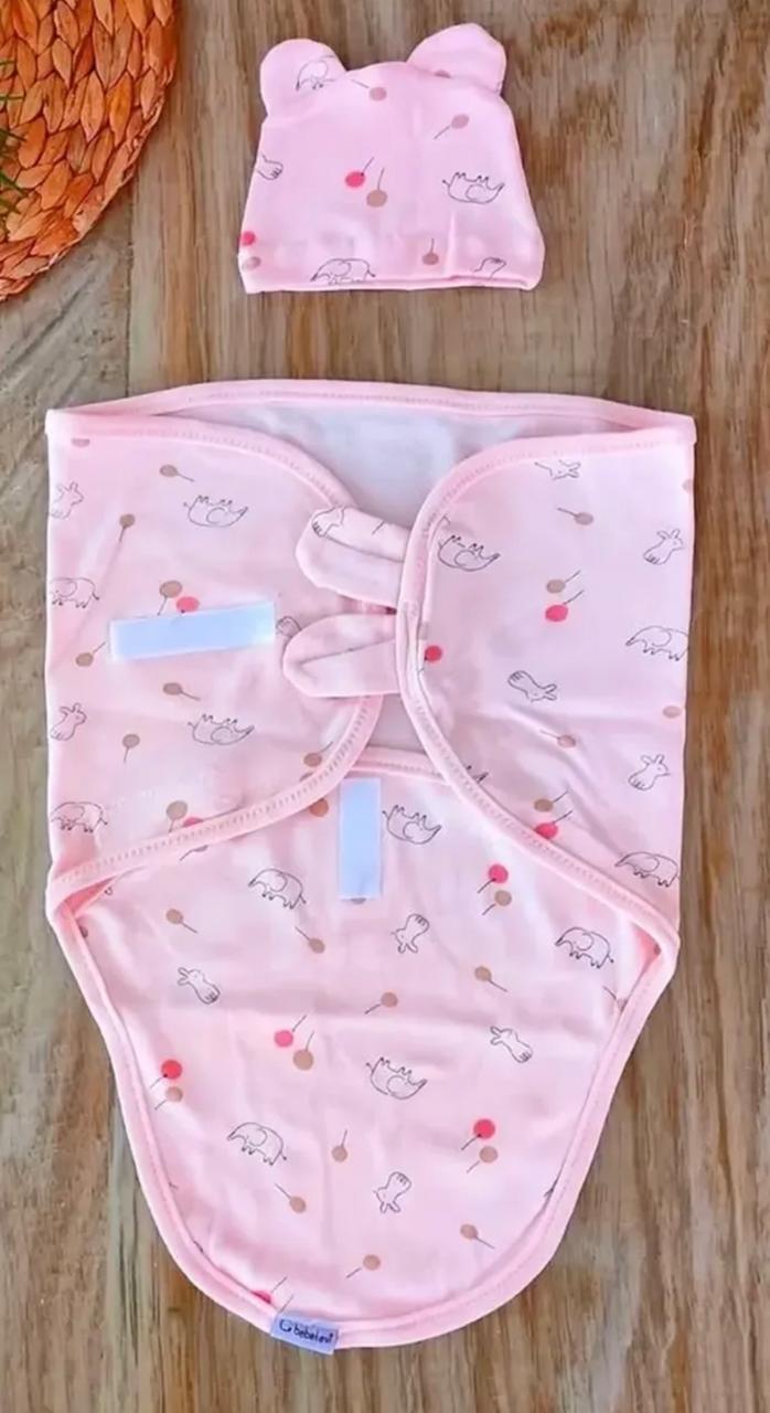 Cuddle Ears Swaddle with Matching Hat - Image 14
