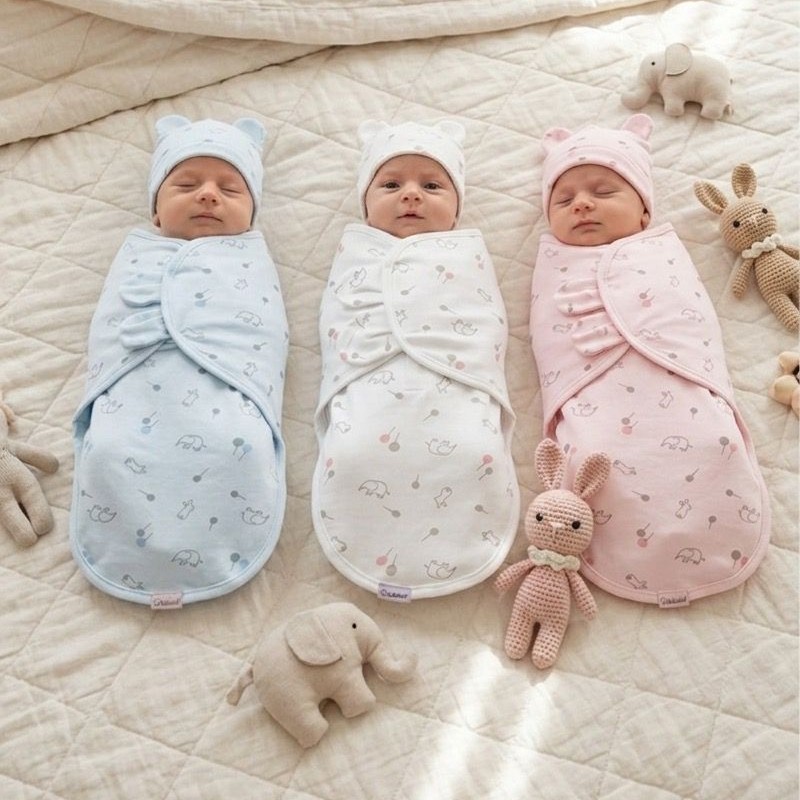 Cuddle Ears Swaddle with Matching Hat