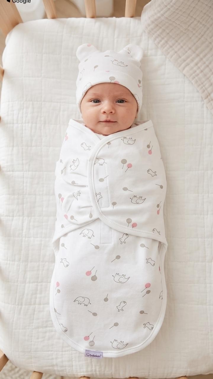 Cuddle Ears Swaddle with Matching Hat - Image 15
