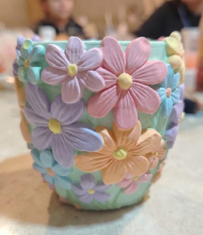 6 Colored Flower Jars - Image 2