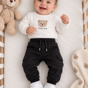 Ribbed Waist Cargo Pants