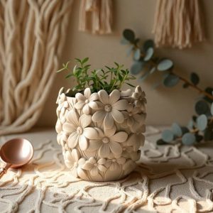 Floral Embossed Jar
