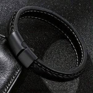 Noir Double Leather Bracelet