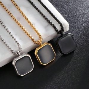 Signature Square Pendant - Silver