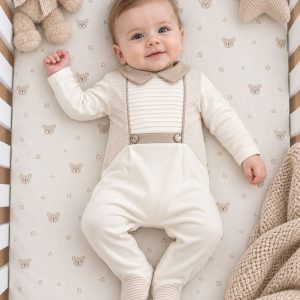 Footed Overall with pleated details