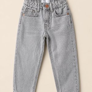 Grey Mom Fit Denim Pants
