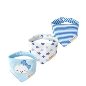 Blue Moon & Cloud 3 pack Bibs