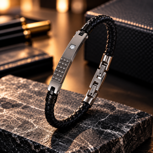 Titan Stud Leather Bracelet