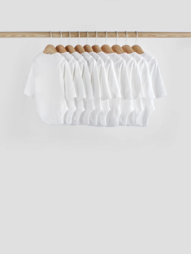 White Essential Baby Long Sleeve Bodysuit - Image 4