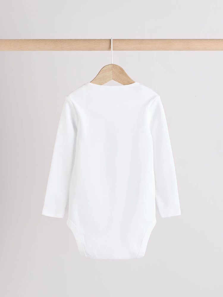 White Essential Baby Long Sleeve Bodysuit - Image 6