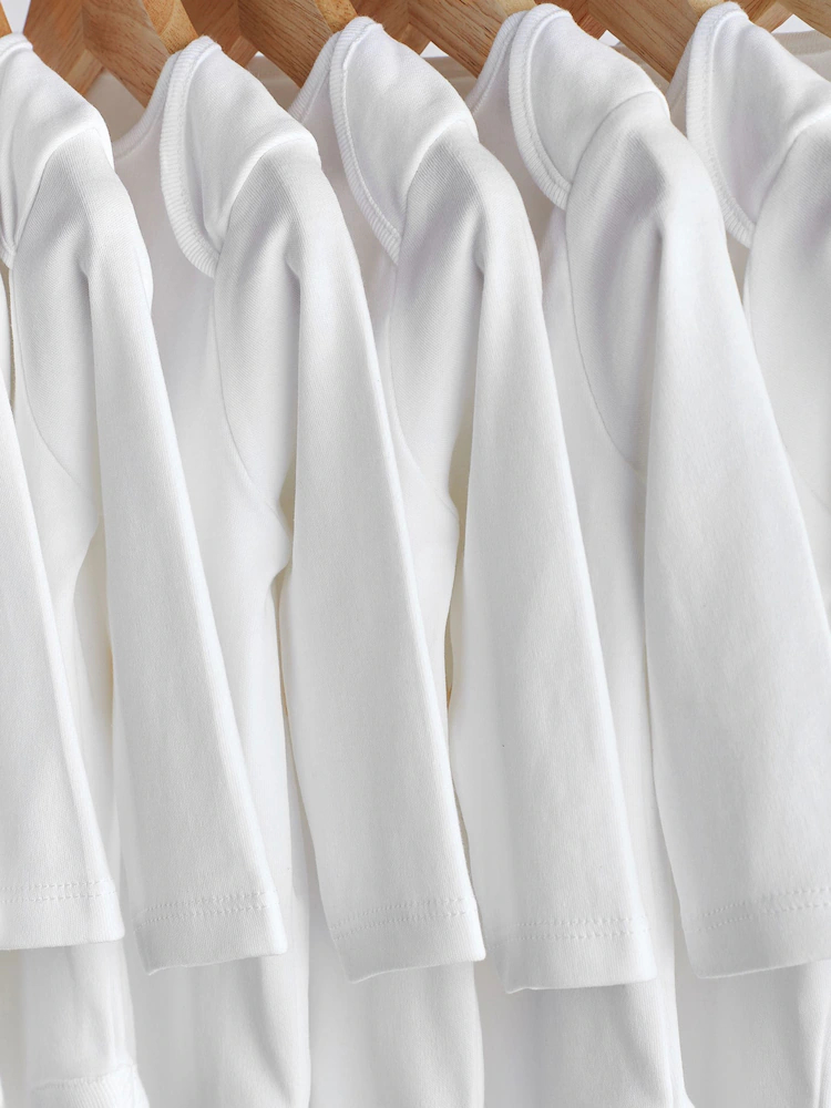 White Essential Baby Long Sleeve Bodysuit - Image 7