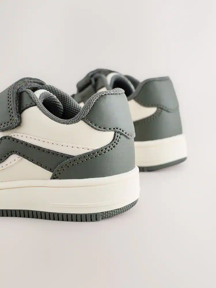 Khaki Green Touch Fastening Elastic Lace Trainers - Image 4