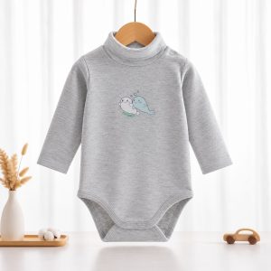 Just Kidding® Grey Seal Print Turtleneck Baby Bodysuit