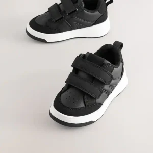 Black Touch Fastening Two Strap Trainers