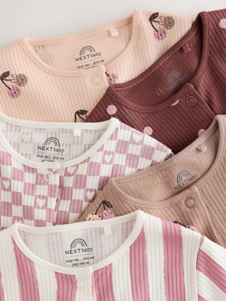 Burgundy/Purple Cat Baby Sleepsuits - Image 10