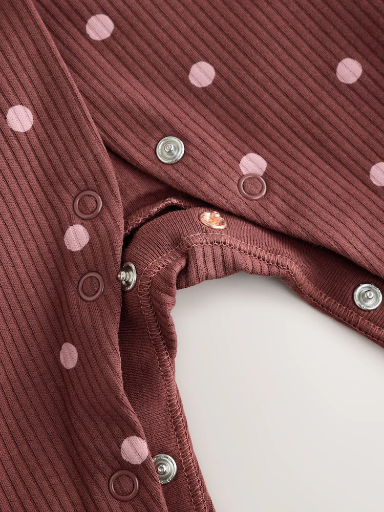 Burgundy/Purple Cat Baby Sleepsuits - Image 12