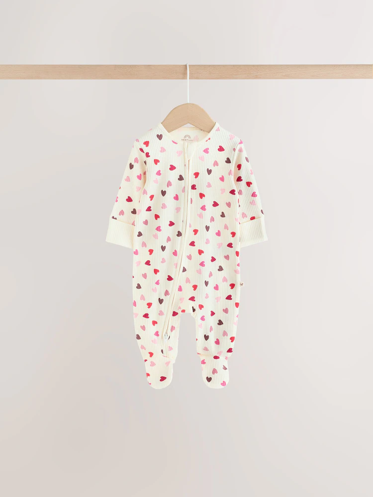 Berry Bow Two-Way Zip Baby Sleepsuits - Image 6