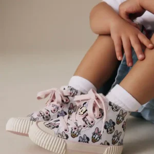 Cream Minnie Mouse High Top Trainers