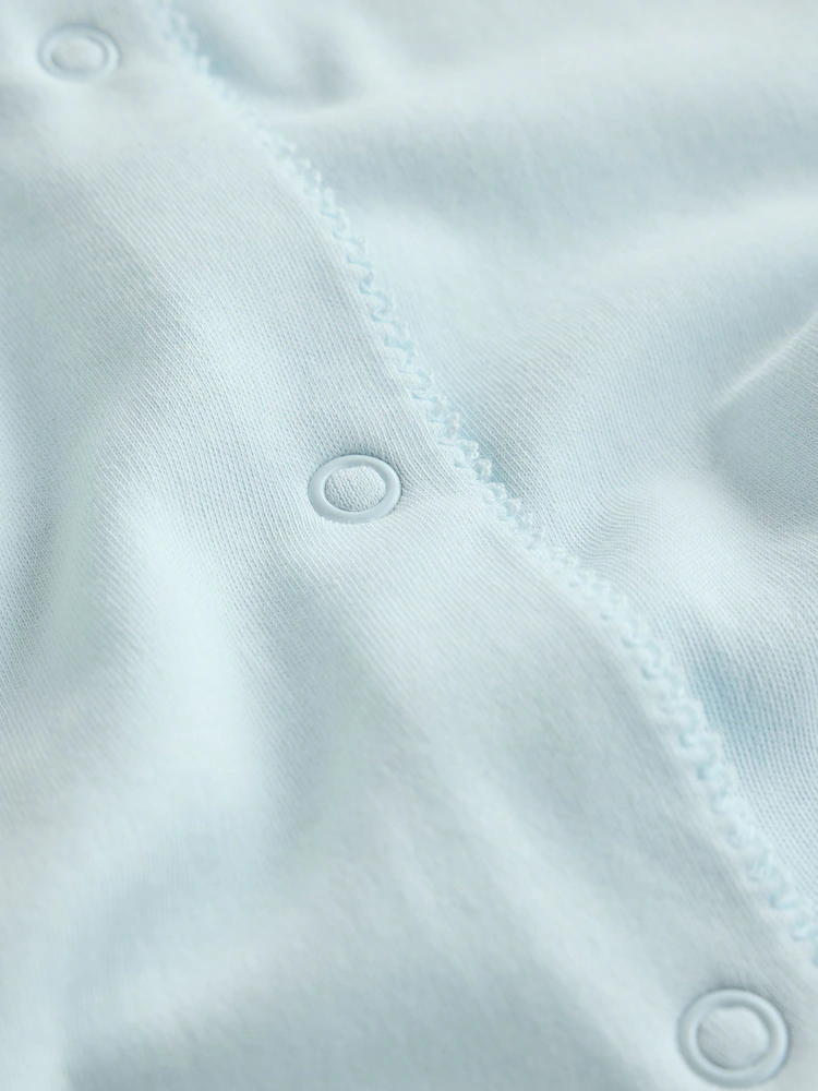 Pale Blue Collar Baby Sleepsuits - Image 9