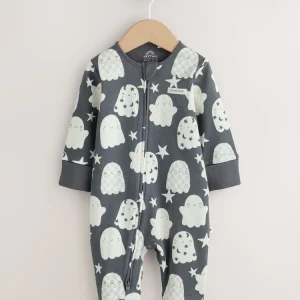 Glow In the Dark Two-Way Zip Baby Sleepsuit