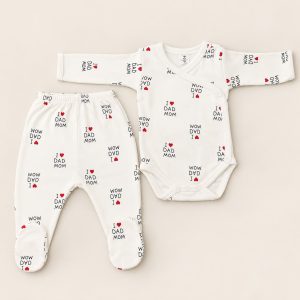 I Love Dad Mom Bodysuit set