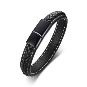 Noir Double Leather Bracelet