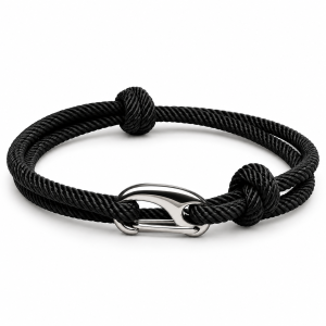 Harbor Shackle Rope Bracelet - Black