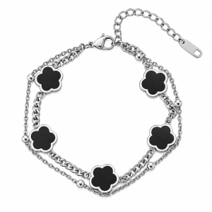 Noir Clover Chain Bracelet