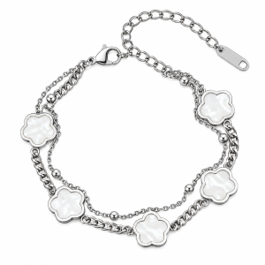 Ivory Clover Chain Bracelet