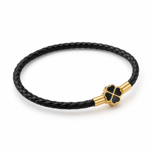 Noir Clover Cord Bracelet