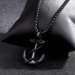 Mariner Anchor Pendant - Black